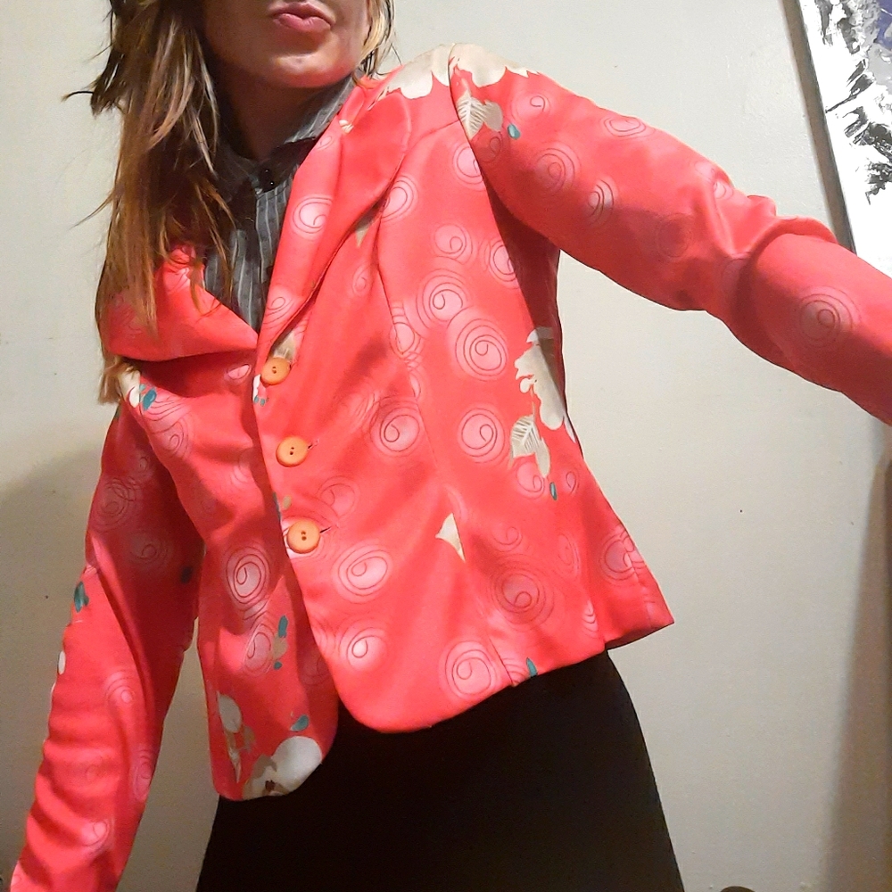 1960's mid century psychedelic salmon jacket